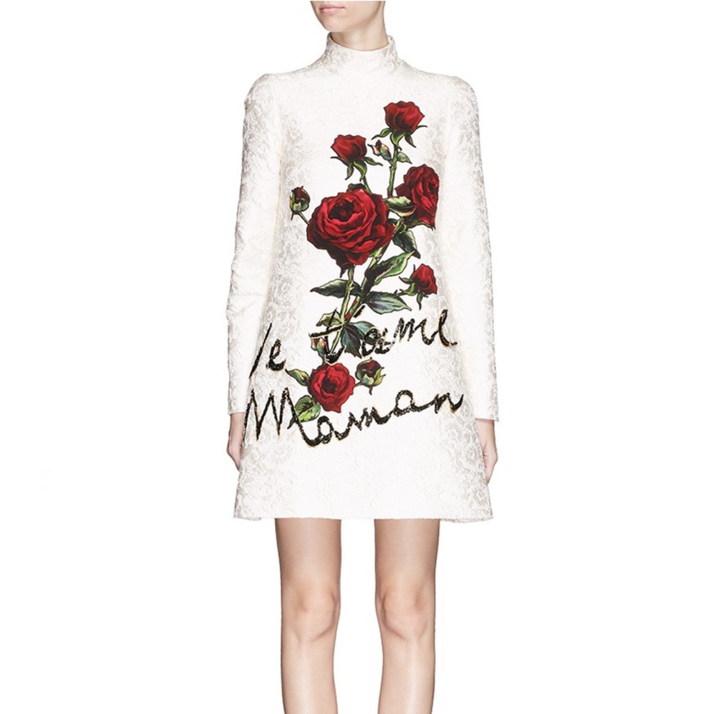 ISO Dolce & Gabbana Je t’aime Maman rose dress.